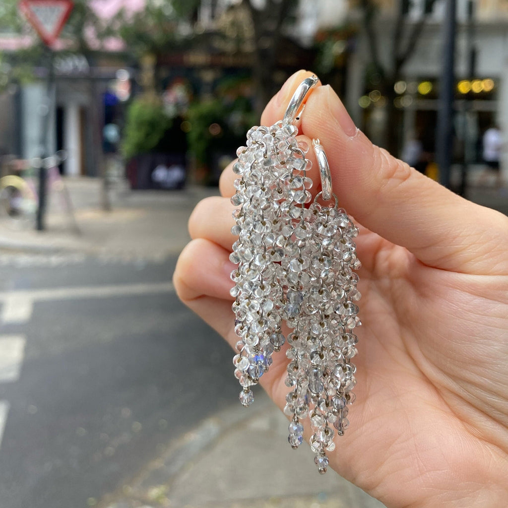 Waterfall Beaded Chandelier Earrings