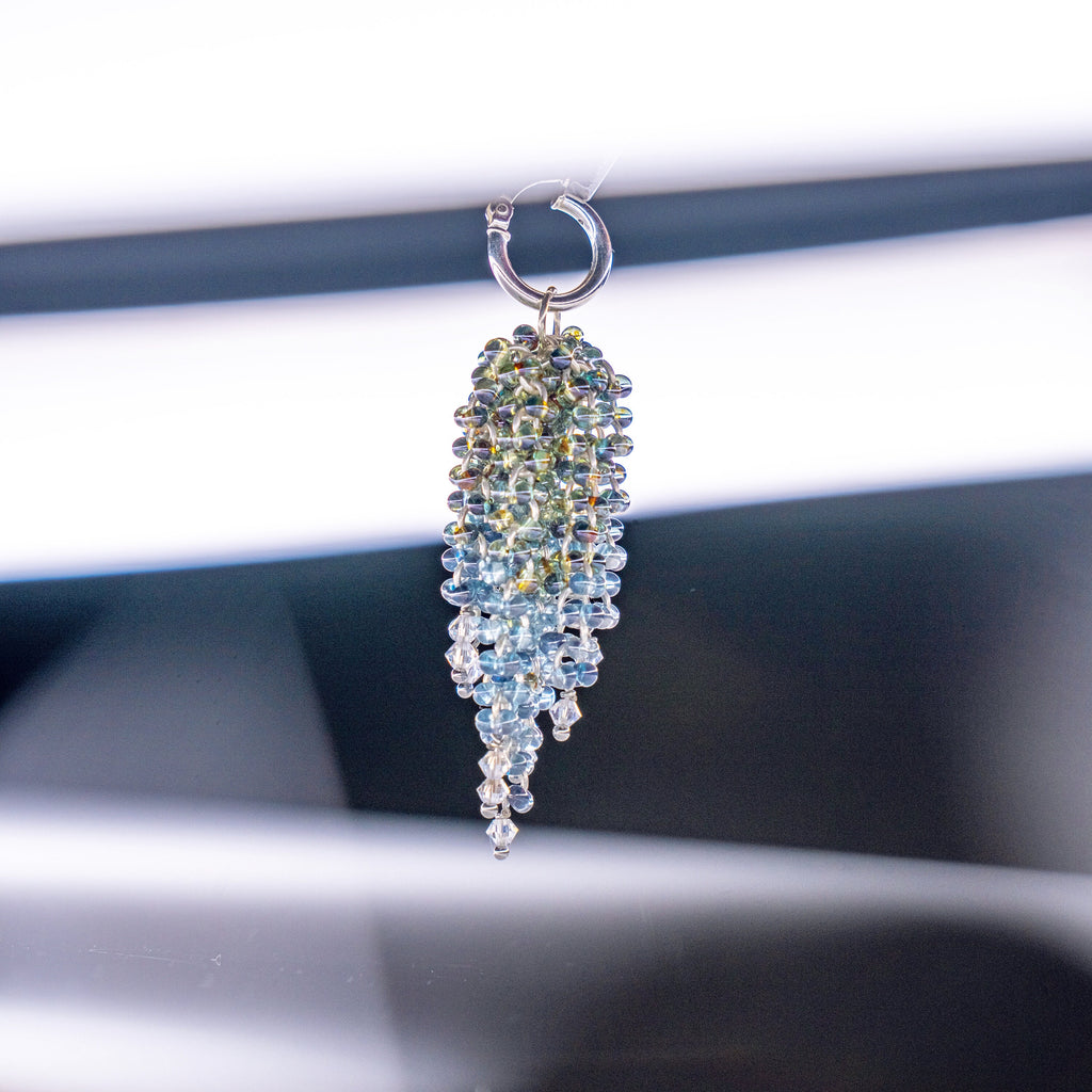 Two Tone Beaded Waterfall Earrings