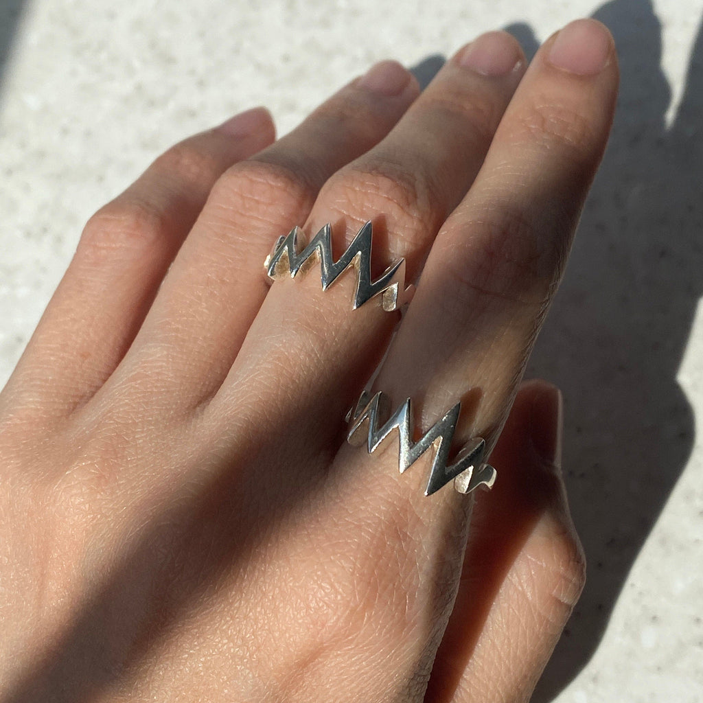 Silver Heartbeat Ring