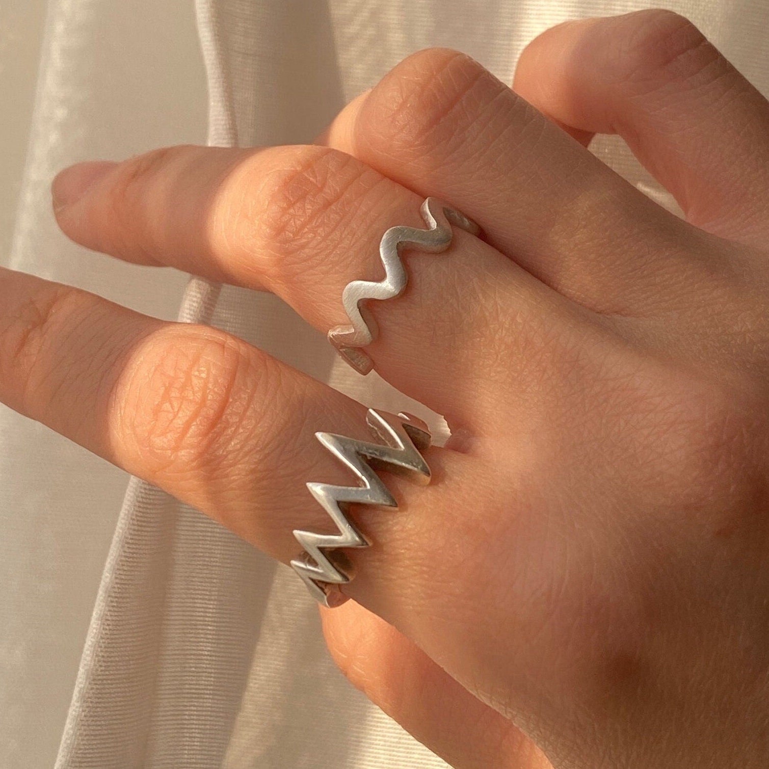Silver Heartbeat Ring