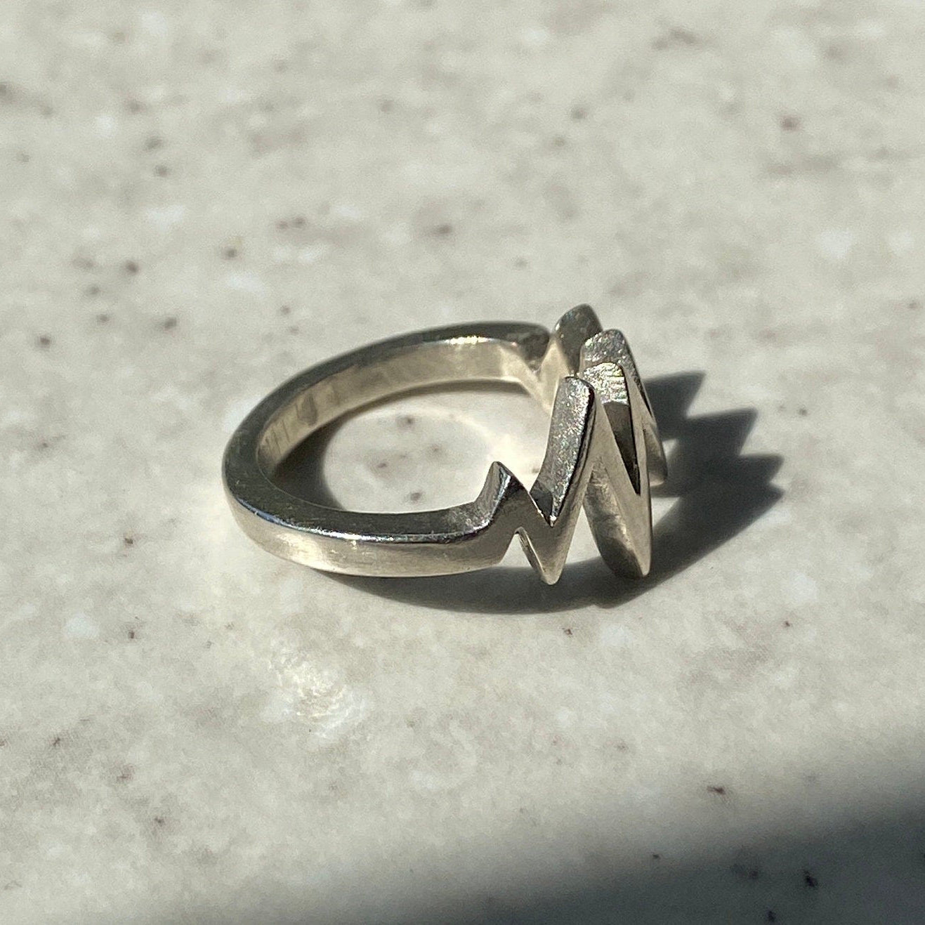 Silver Heartbeat Ring