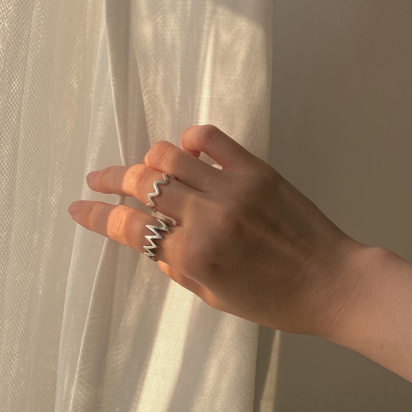 Silver Heartbeat Ring