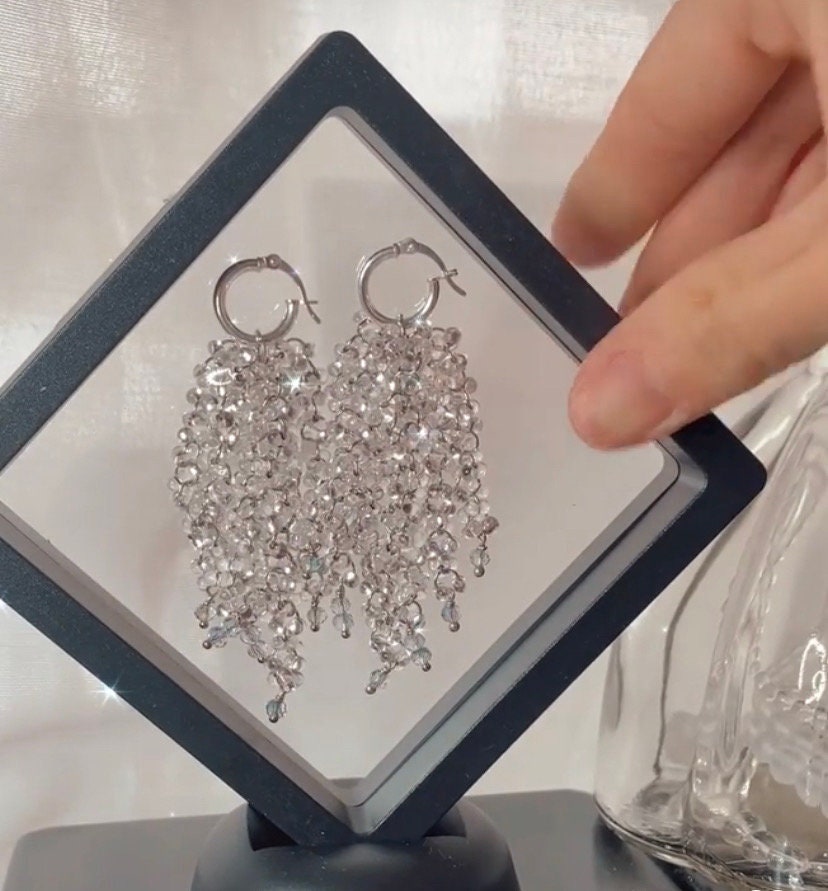 Waterfall Beaded Chandelier Earrings