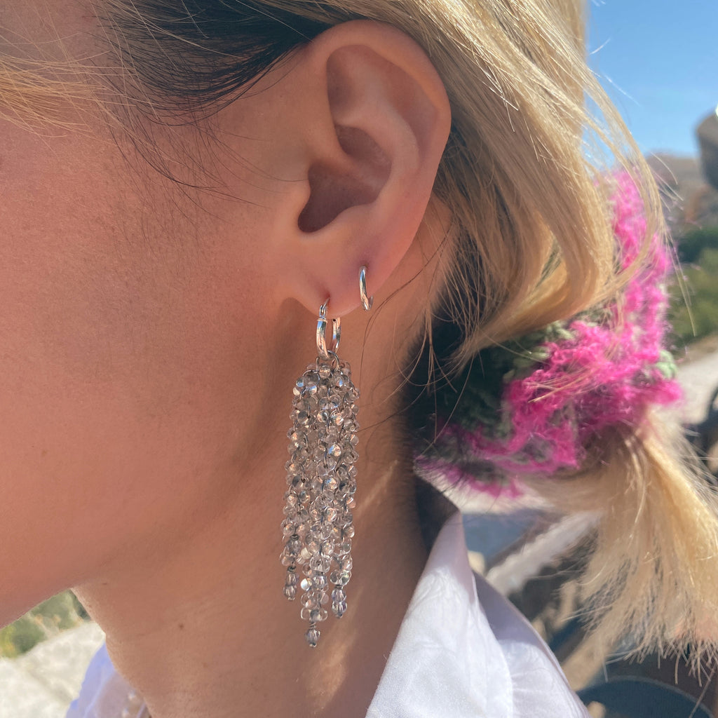 Waterfall Beaded Chandelier Earrings