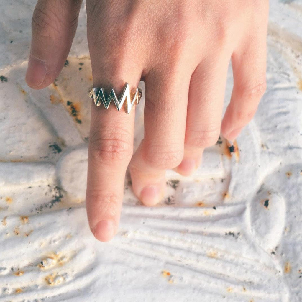 Silver Heartbeat Ring