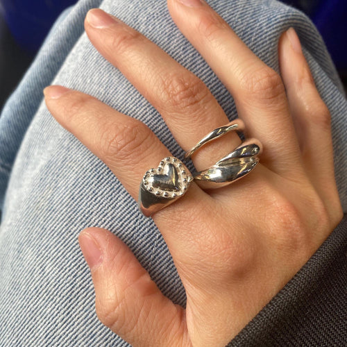 Handcrafted Sterling Silver Heart Ring