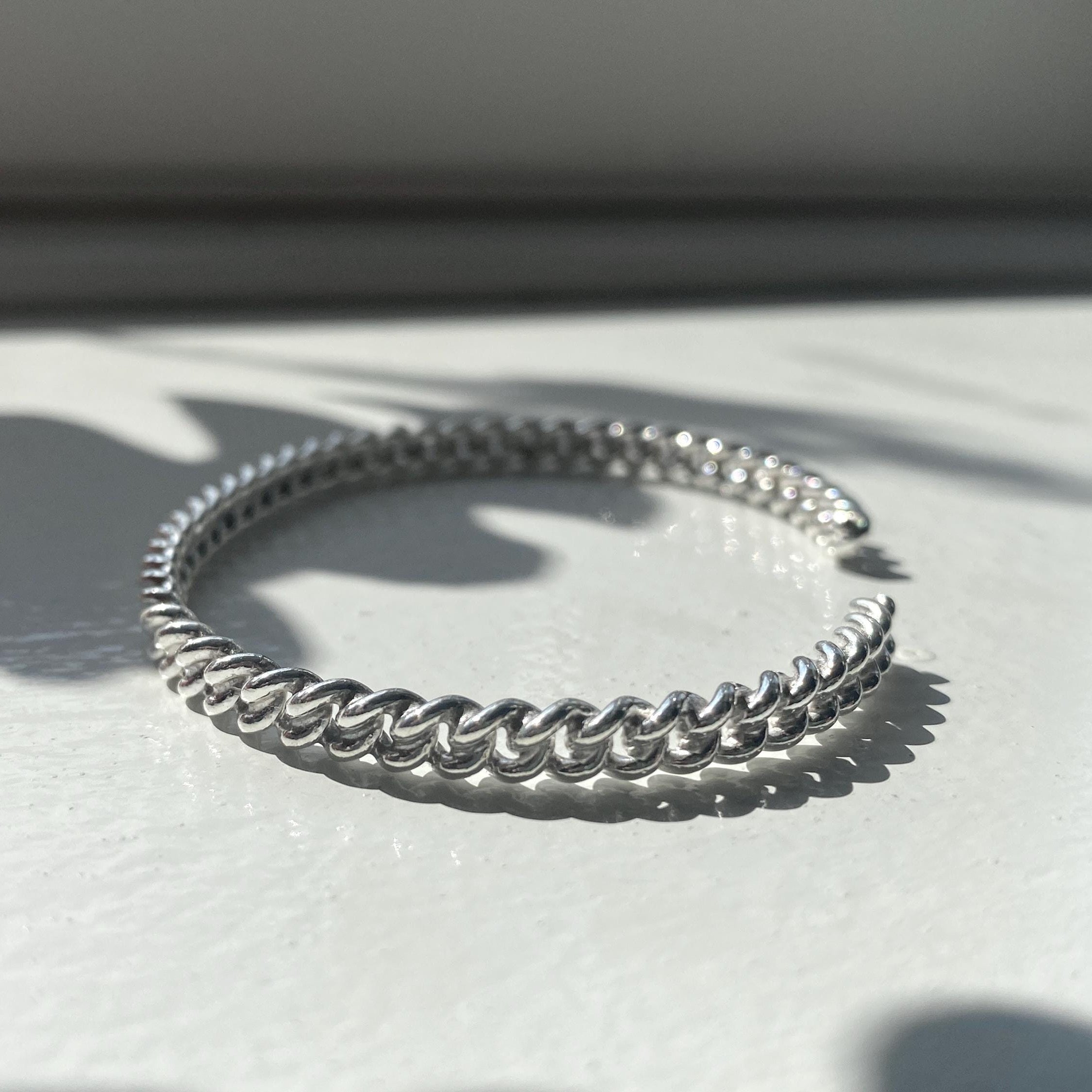 Sterling Silver Chain Cuff Bracelet