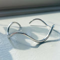 Silver Wavy Cuff Bracelet
