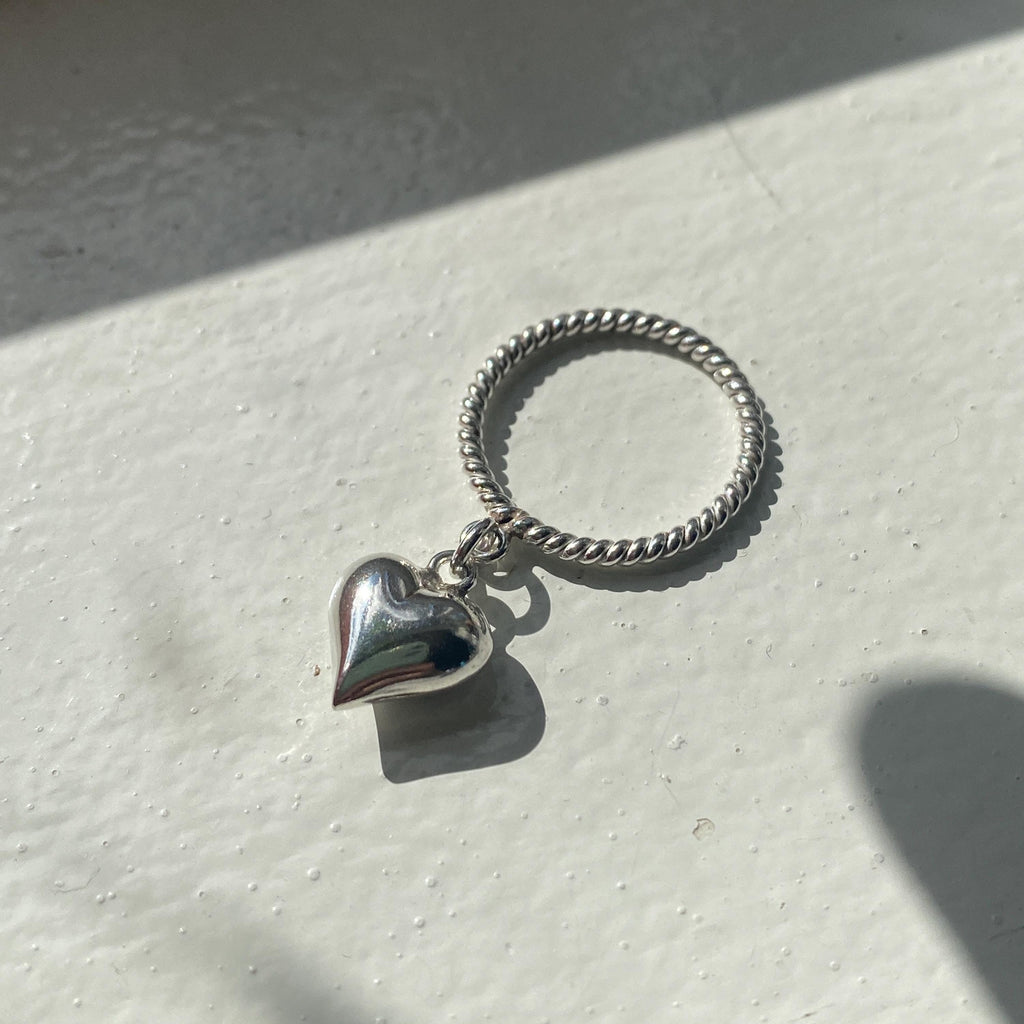 Sterling Silver Heart Charm Ring
