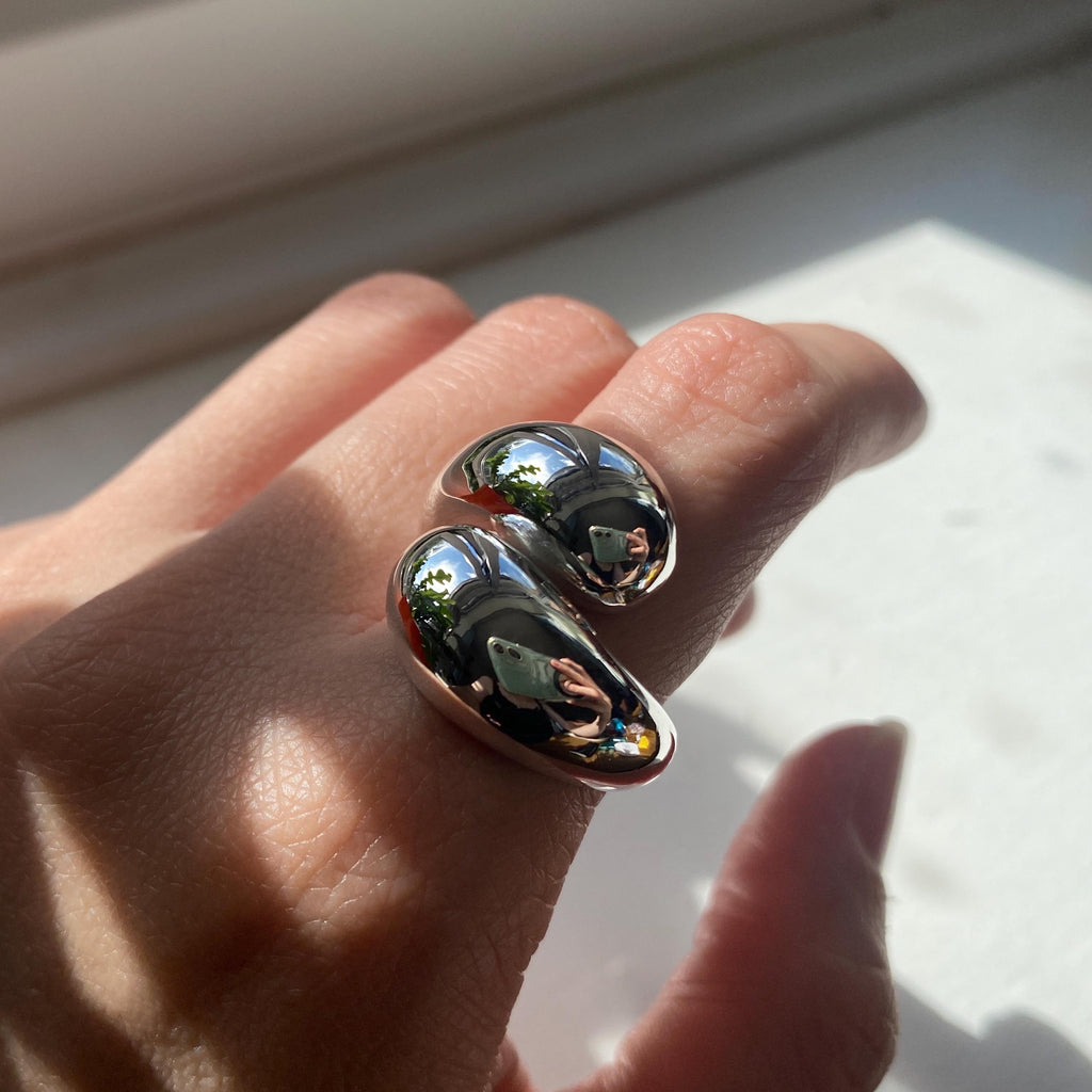 Sterling Silver Chunky Asymmetrical Ring