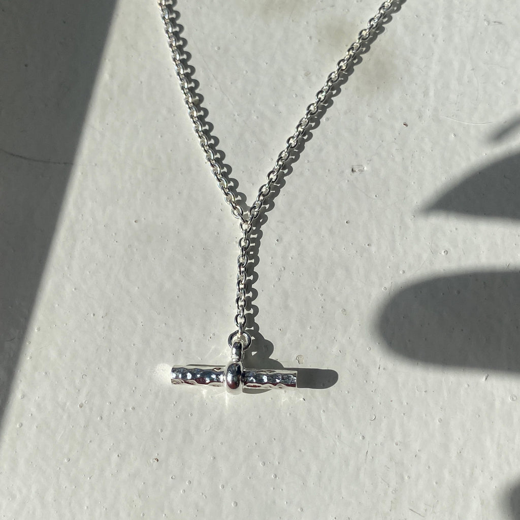 Silver Simple T-Bar Necklace
