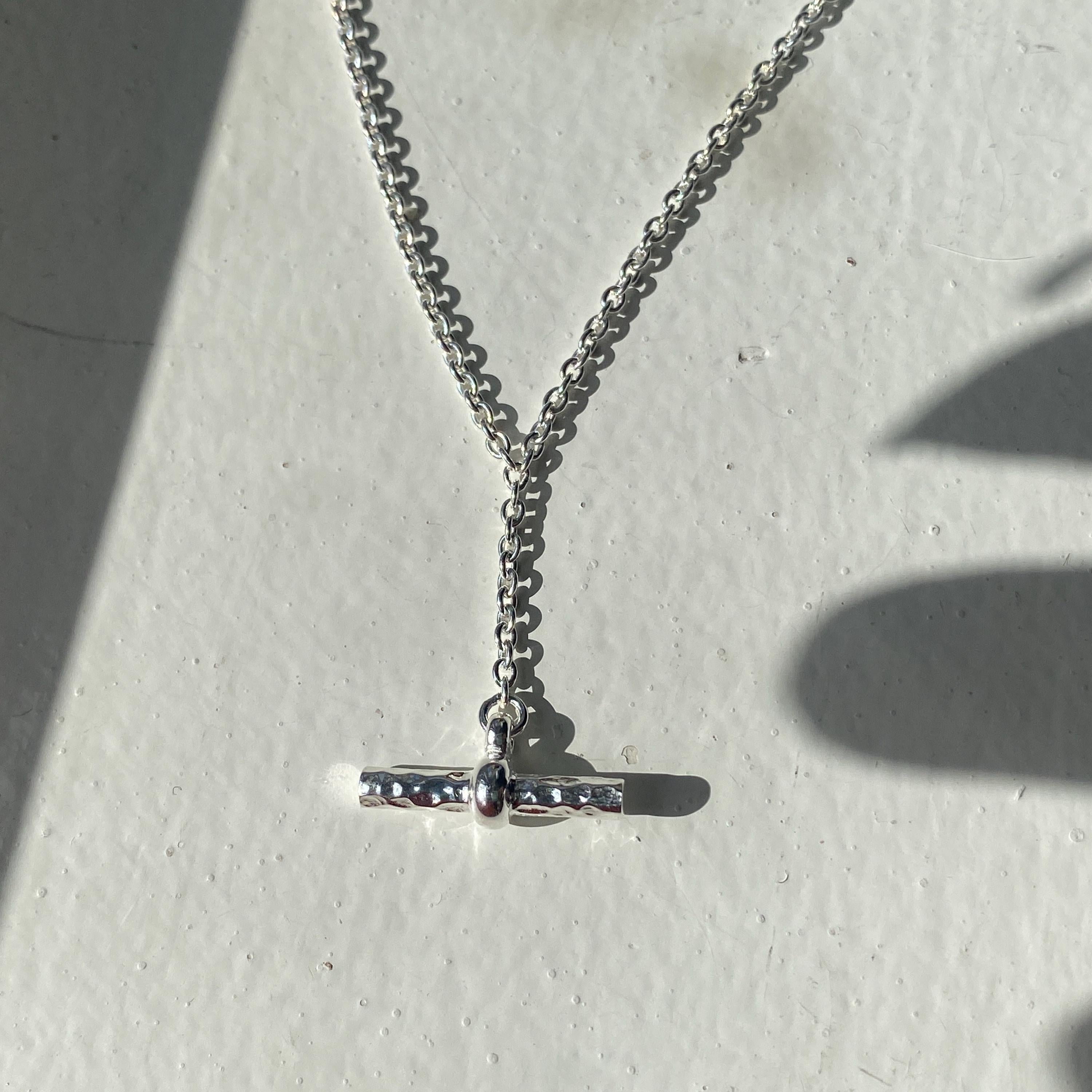 Silver Simple T-Bar Necklace