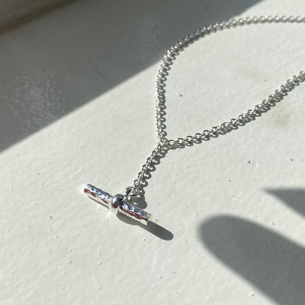 Silver Simple T-Bar Necklace
