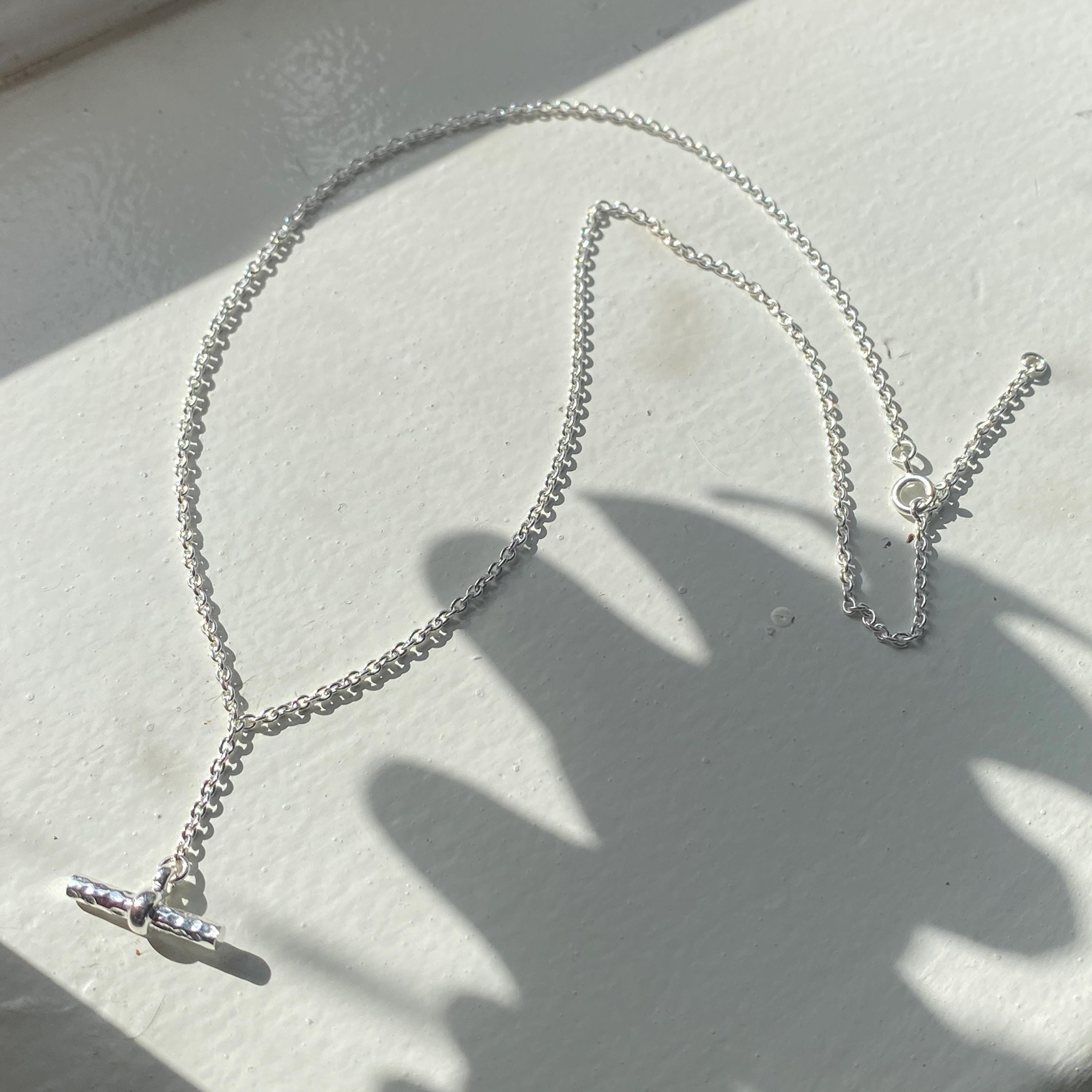 Silver Simple T-Bar Necklace