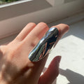 Sterling Silver Long Shield Ring