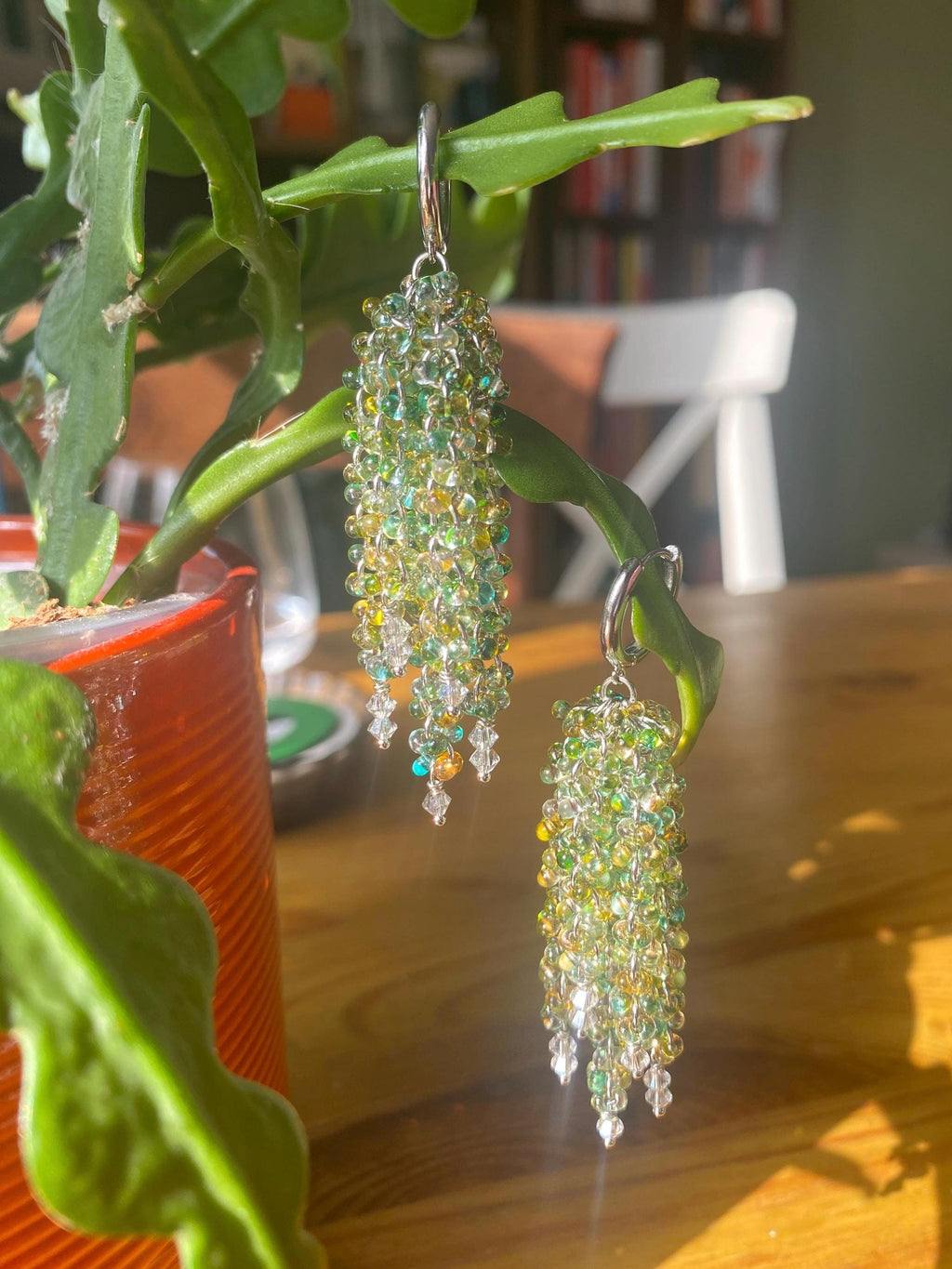 Yellow & Green Waterfall Earrings