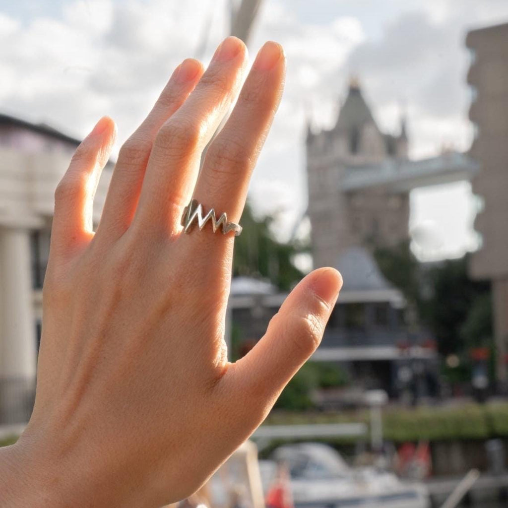 Silver Heartbeat Ring