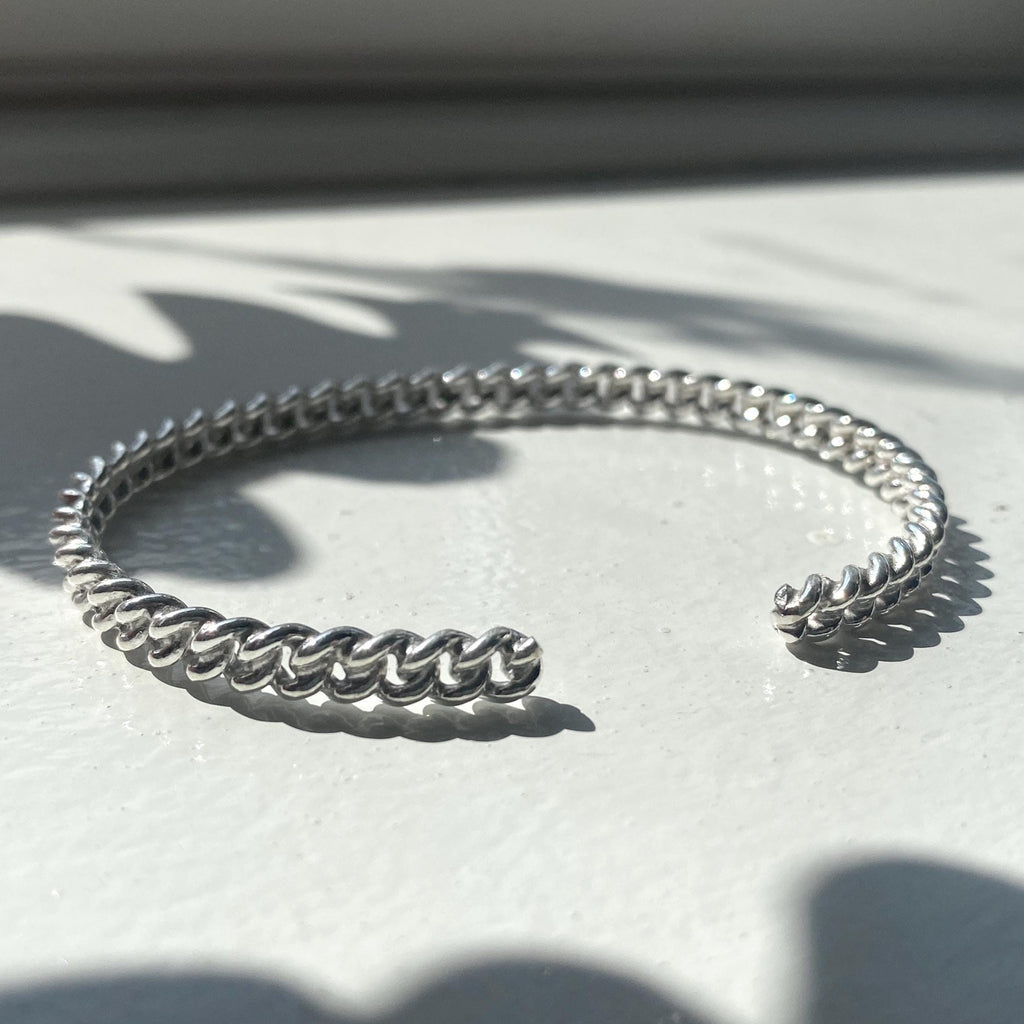 Sterling Silver Chain Cuff Bracelet