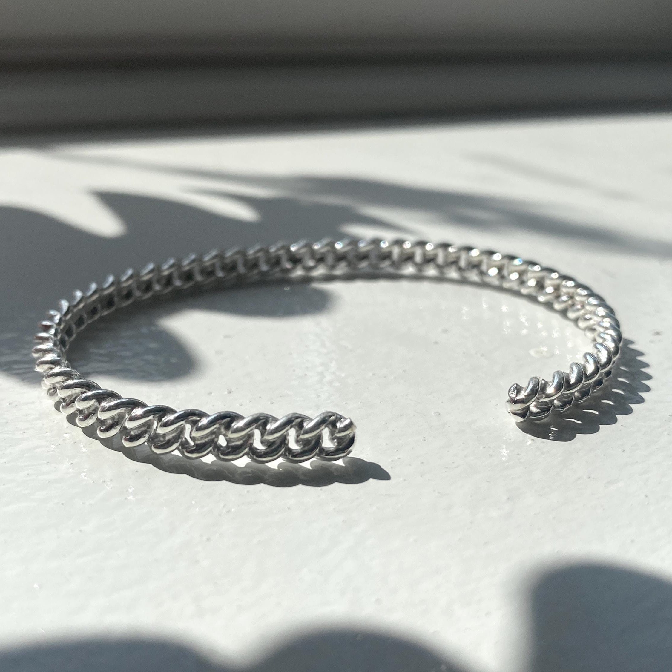 Sterling Silver Chain Cuff Bracelet