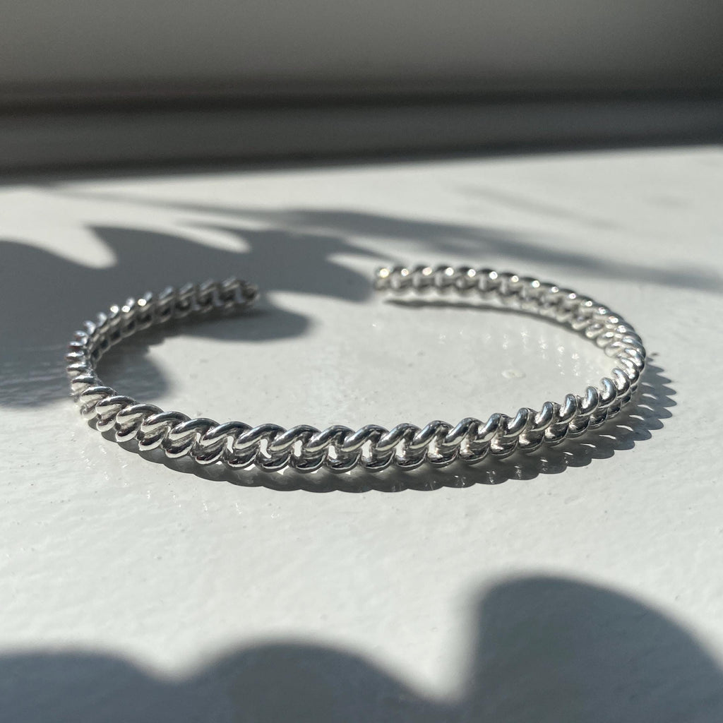 Sterling Silver Chain Cuff Bracelet