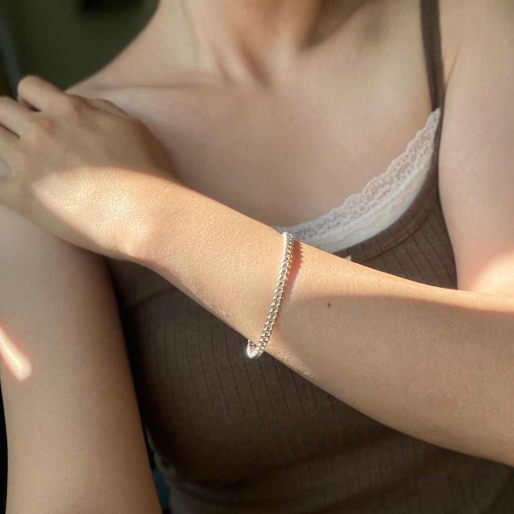 Sterling Silver Chain Cuff Bracelet