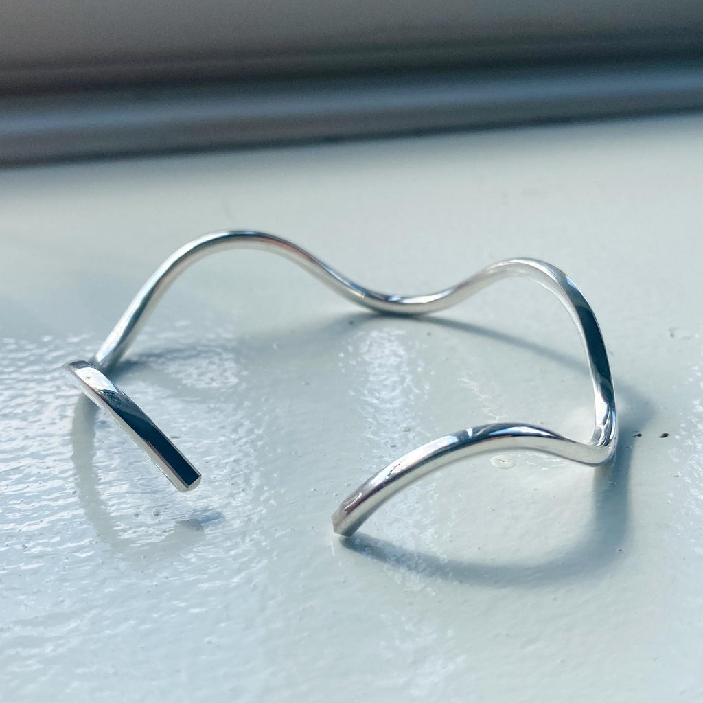 Silver Wavy Cuff Bracelet