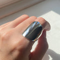 925 Sterling Silver Flat Ring: Chunky Unisex Signet Style