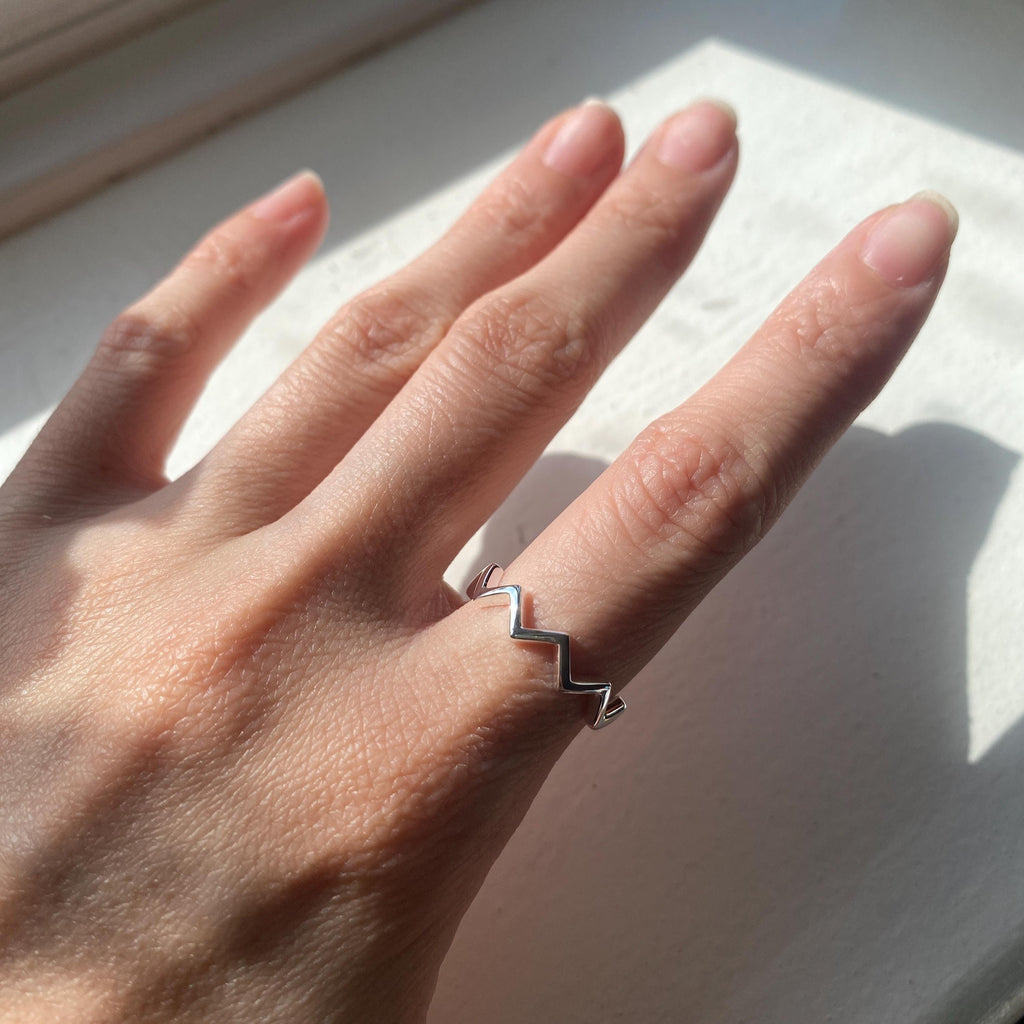 Sterling Silver Zigzag Ring