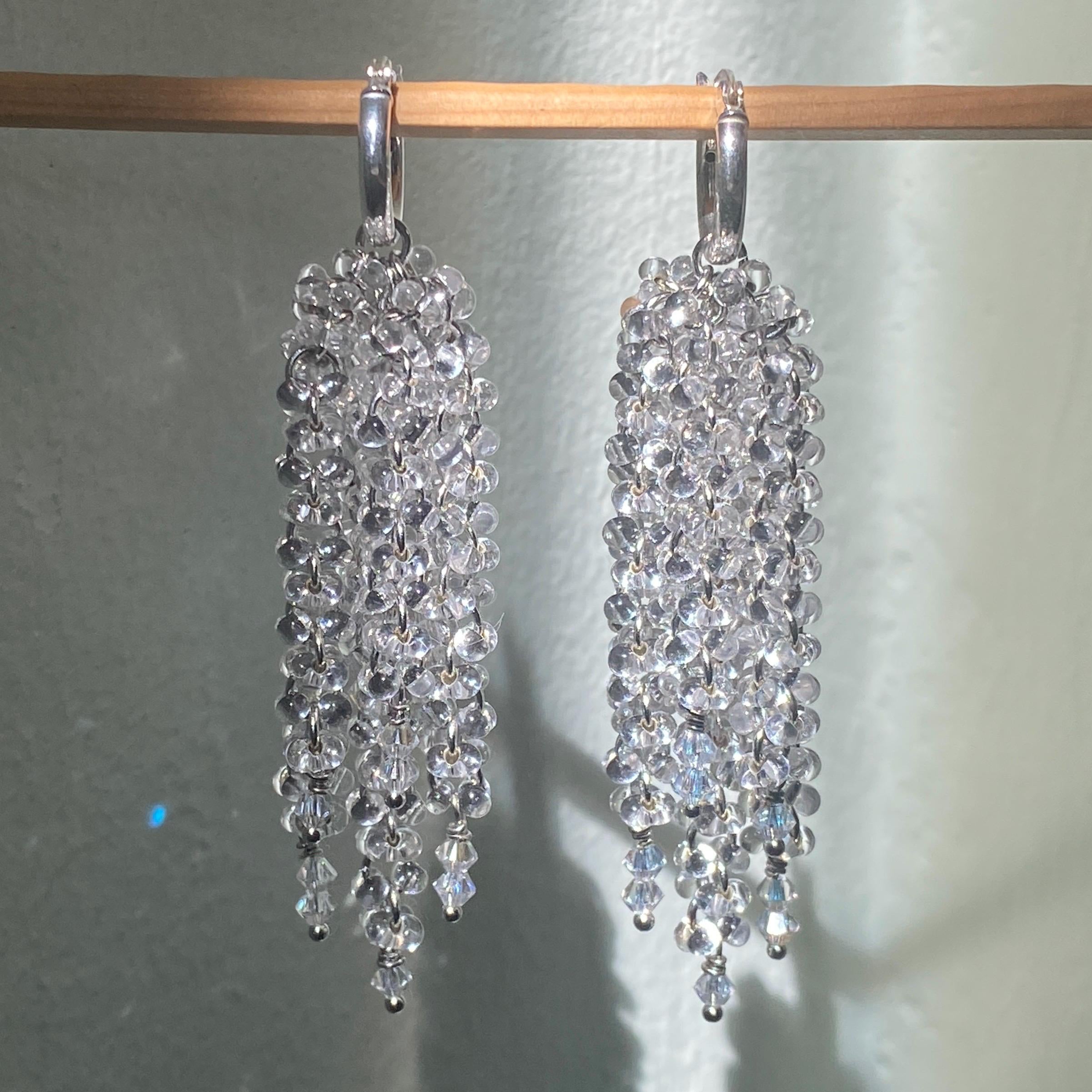 Waterfall Beaded Chandelier Earrings