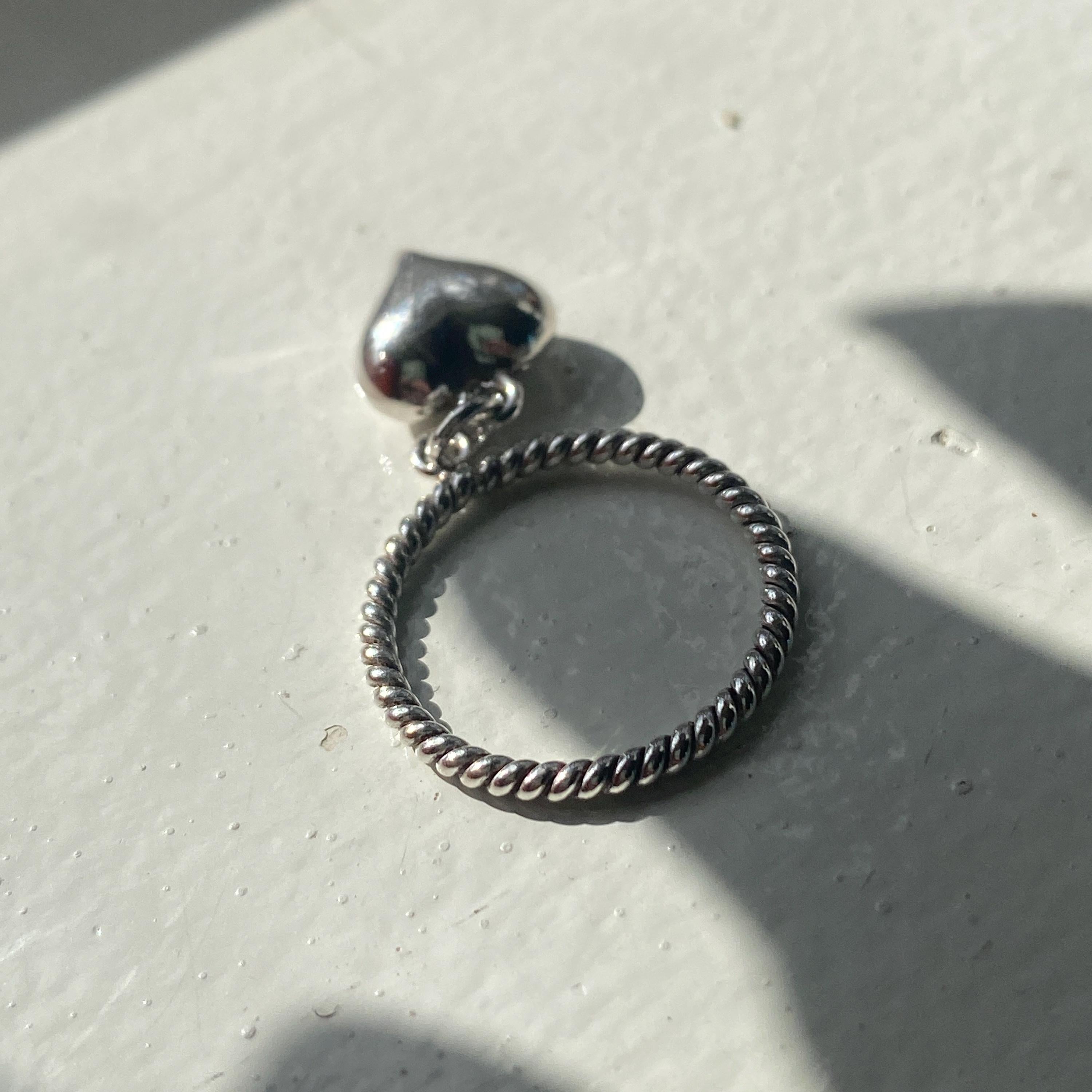 Sterling Silver Heart Charm Ring