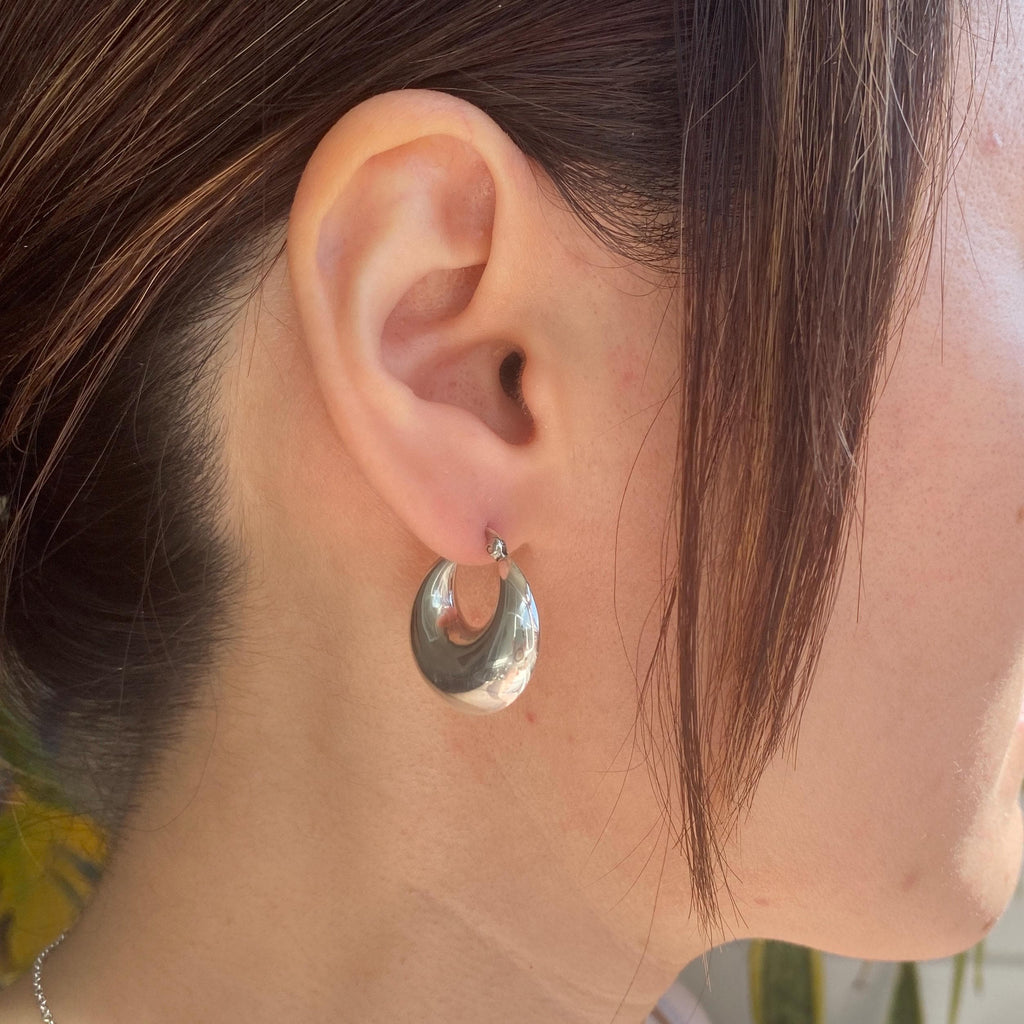 Silver Chunky Hoop Earrings