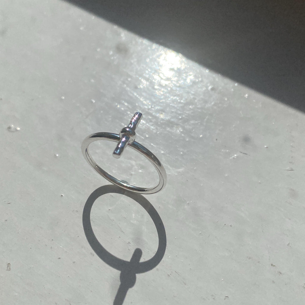 Sterling Silver T-Bar Ring Set