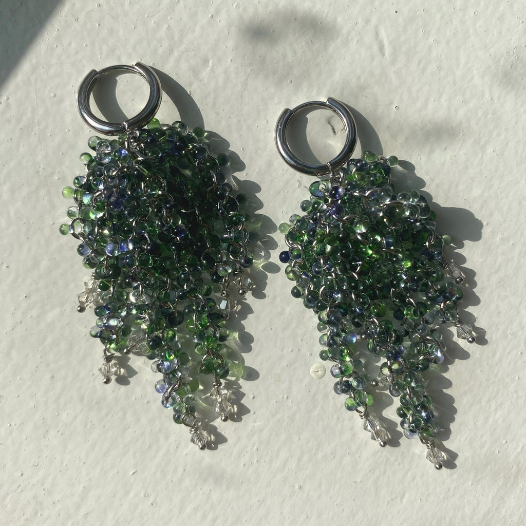 Blue & Green Waterfall Earrings