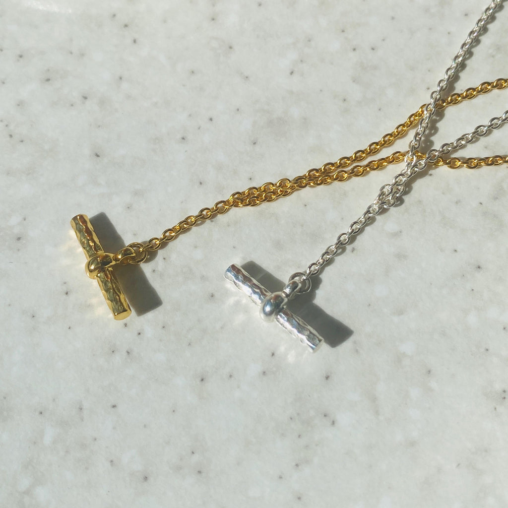 Silver Simple T-Bar Necklace