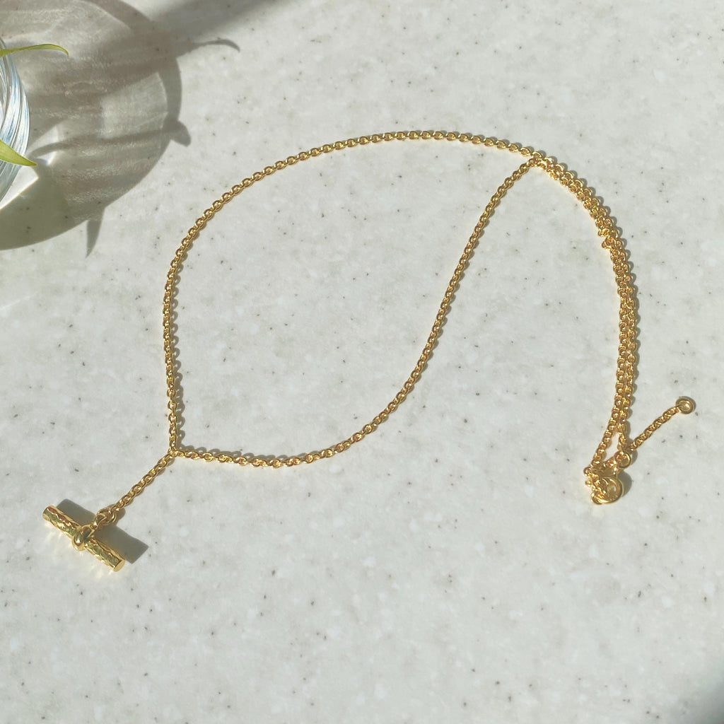 Silver Simple T-Bar Necklace