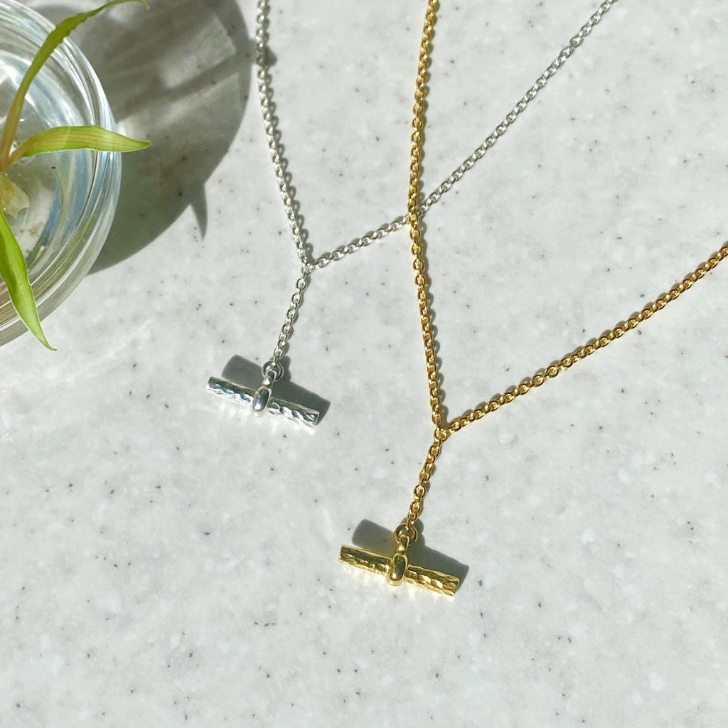 Silver Simple T-Bar Necklace