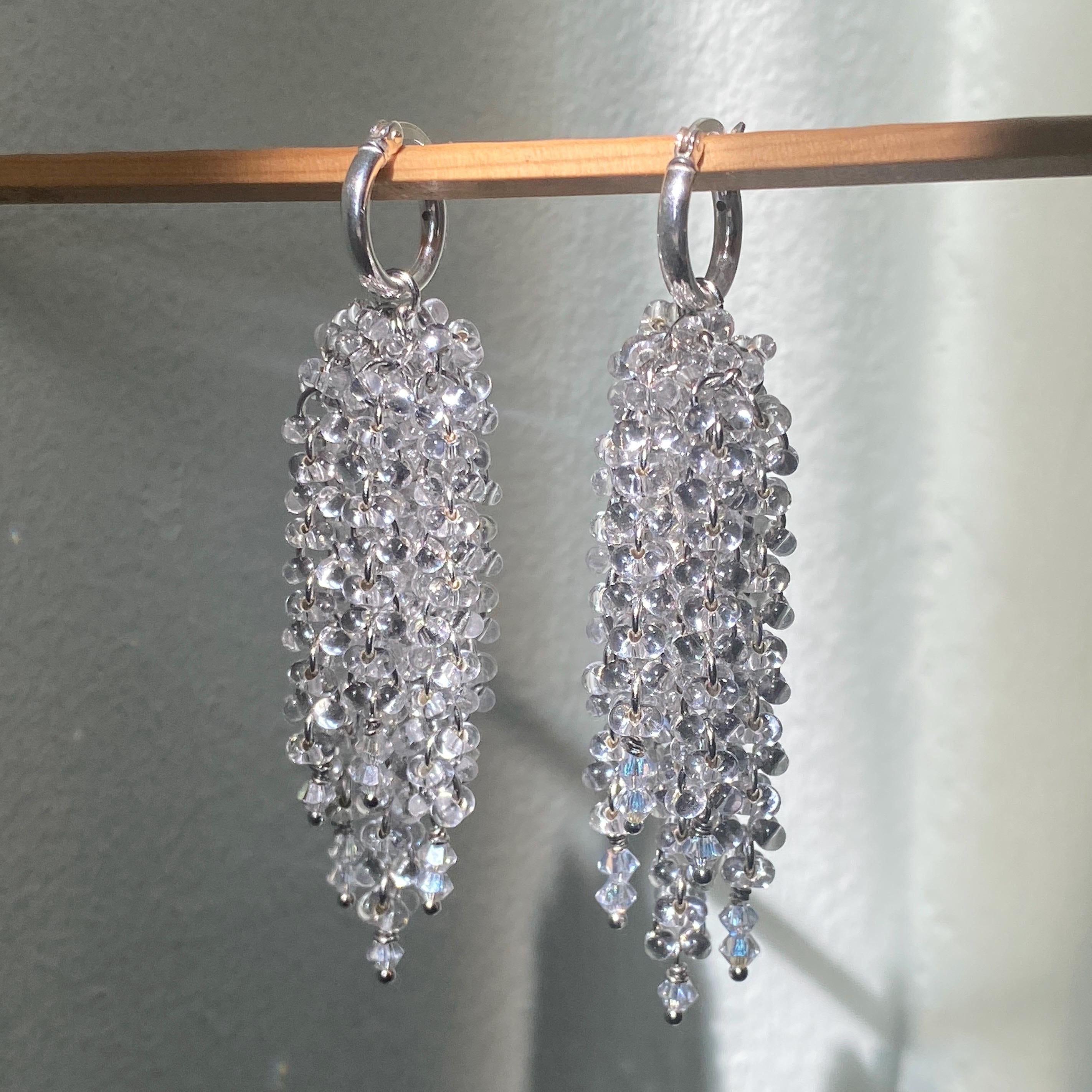 Waterfall Beaded Chandelier Earrings