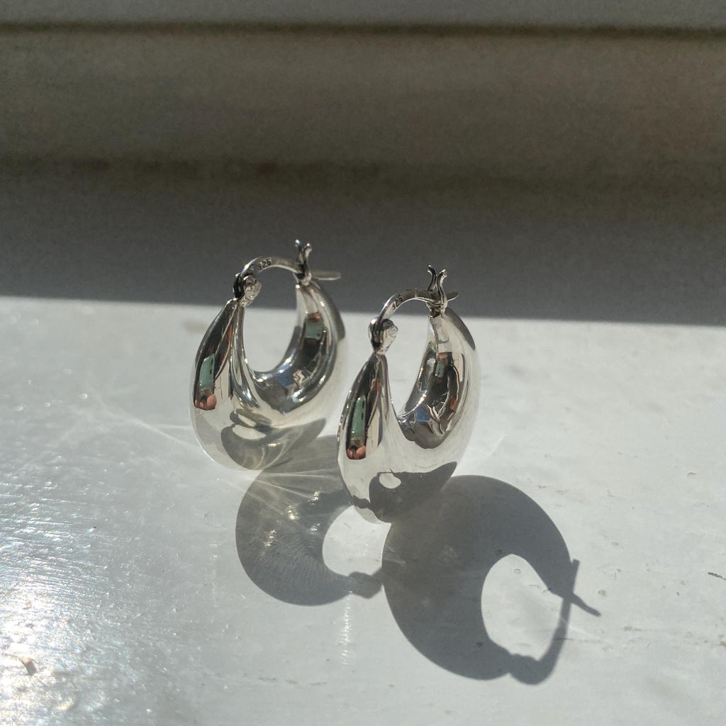 Silver Chunky Hoop Earrings