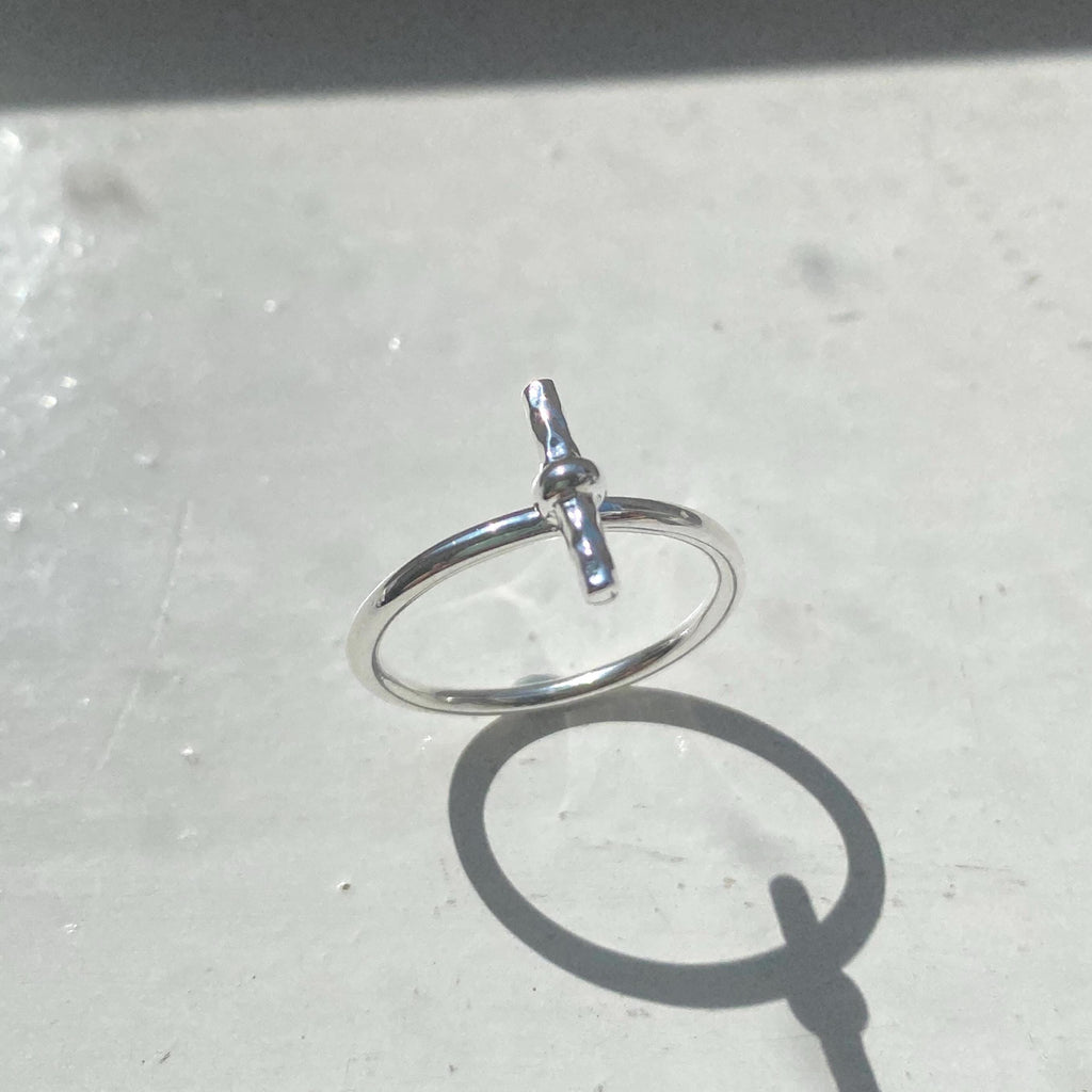 Sterling Silver T-Bar Ring Set