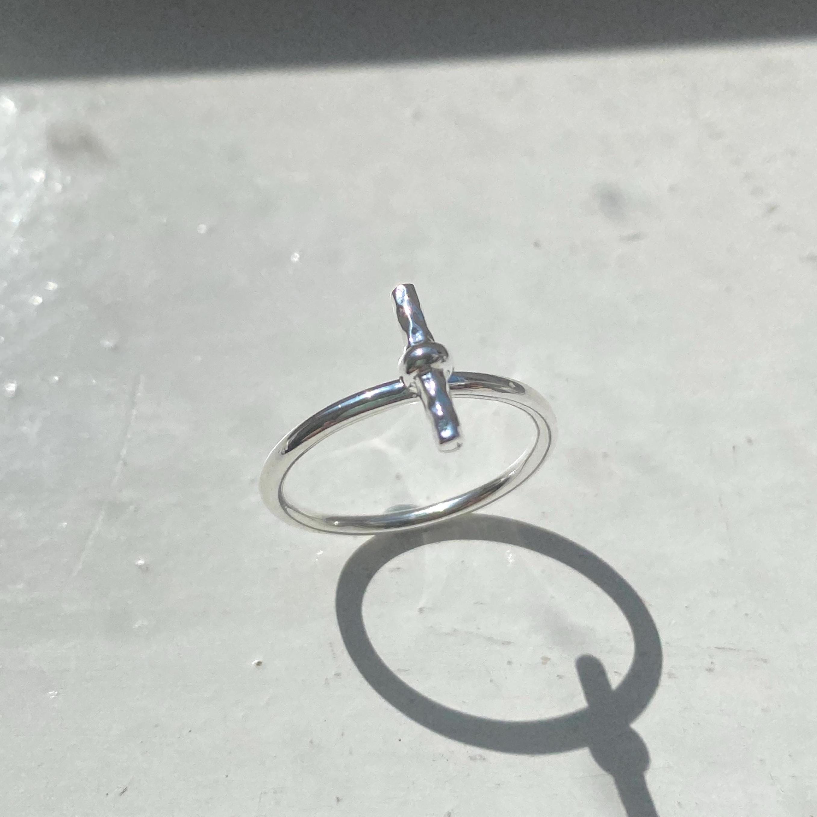 Sterling Silver T-Bar Ring Set