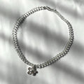 Sterling Silver Flower Pendant with Beaded Necklace