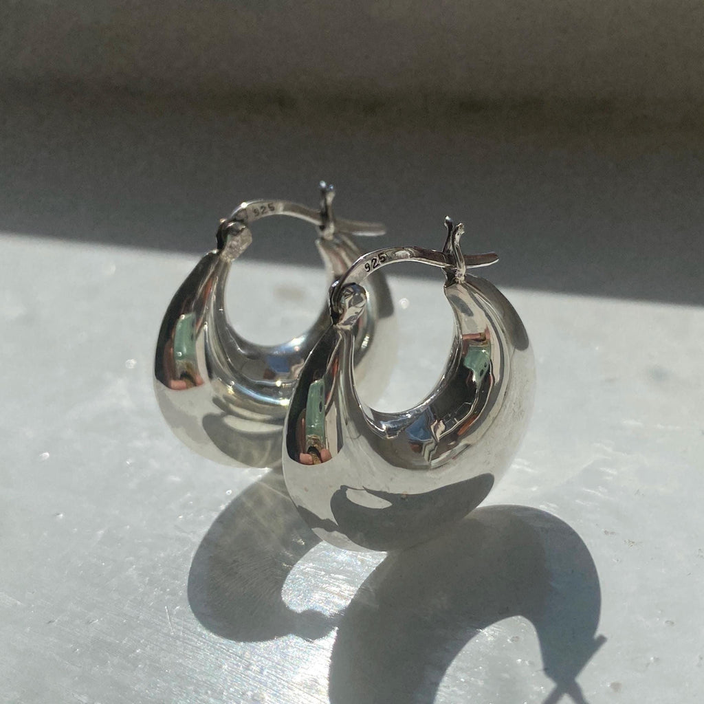 Silver Chunky Hoop Earrings