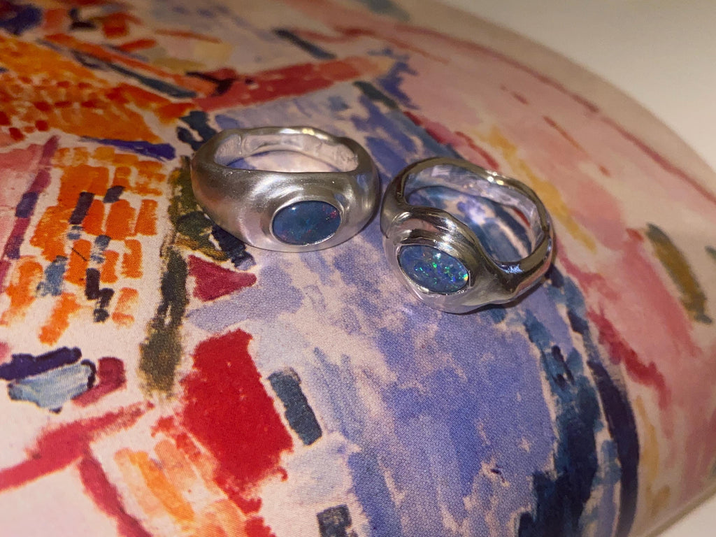 Sterling Silver Opal Ring US Size 6/ UK L