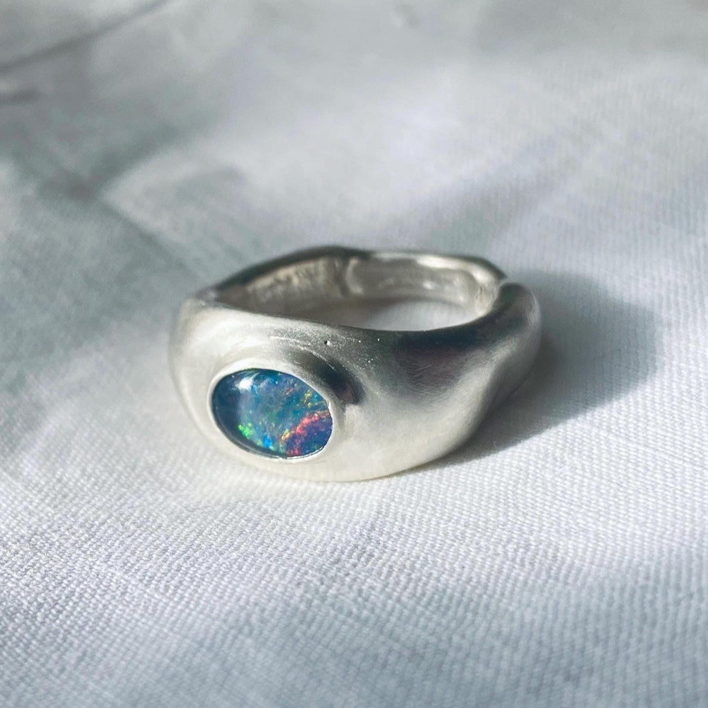 Sterling Silver Opal Ring US Size 6/ UK L