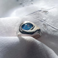 Silver Opal Eye Ring - US Size 6.5/UK M